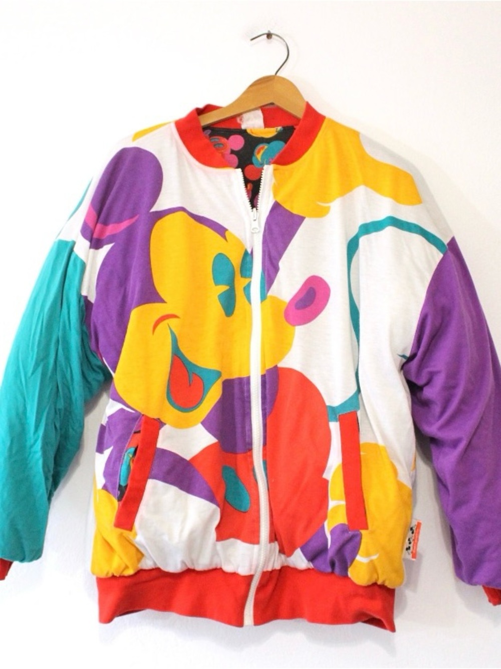 Vintage Walt Disney Mickey & Co. double sided Puffy Zip Up reversible